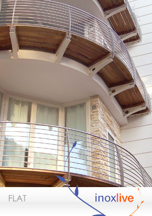 parapetto Inox per esterno modello FLAT della linea INOXLIVE