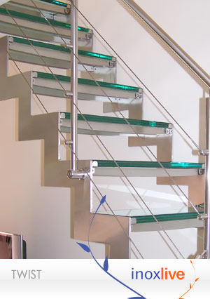 parapetto inox modello TWIST della linea INOXLIVE